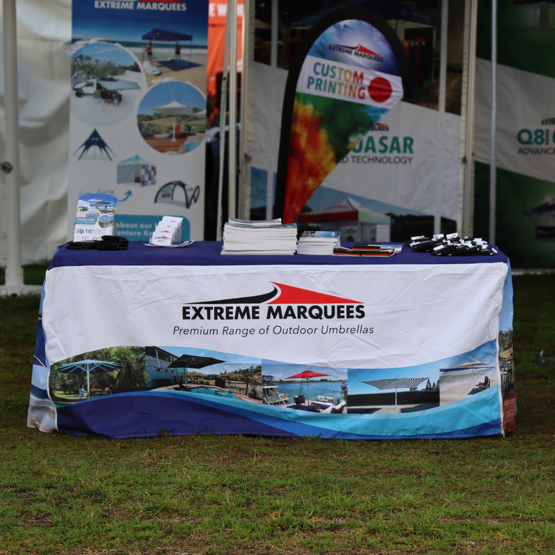 Custom Printed Poly Table Cover for Extreme Marquees Event Setup - Large Size