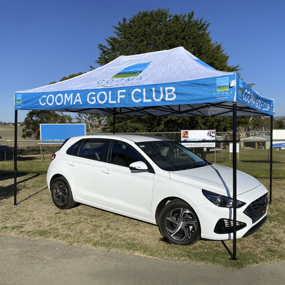 Custom Printed 10x15 Canopy Tent Setup for Cooma Golf Club