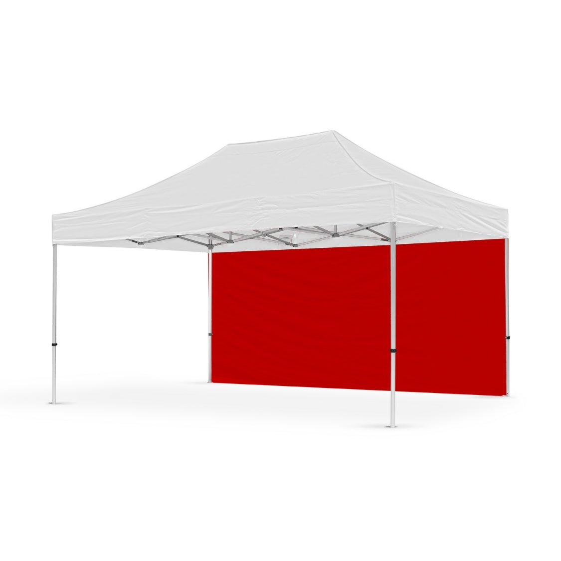 500d pvc polyester 15ft plain canopy full wall in red - Flare Shade