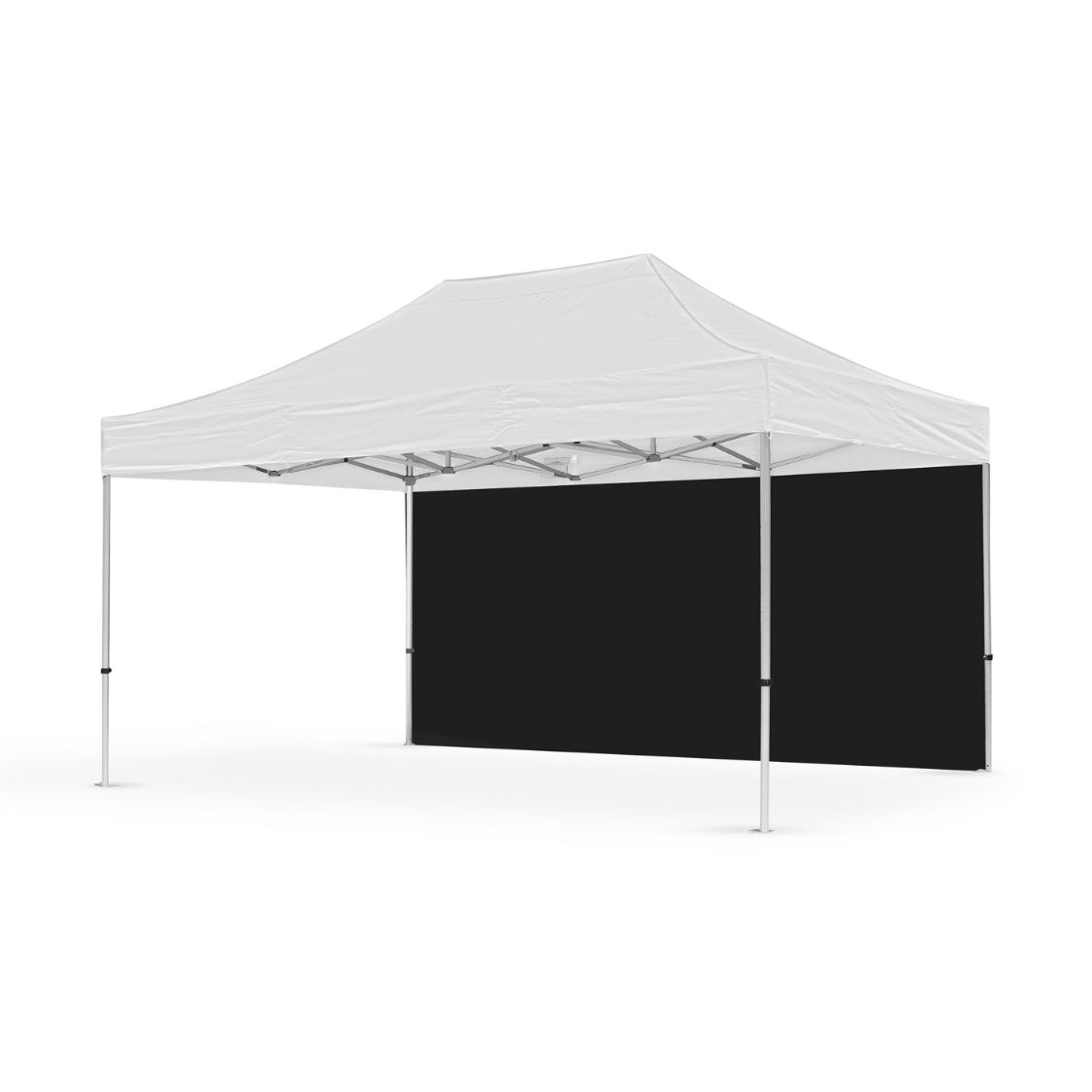 500d pvc polyester 15ft plain canopy full wall in black - Flare Shade
