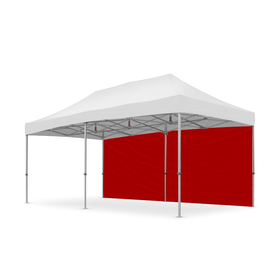 500D PVC Coated Polyester 20ft Plain Canopy Full Wall in Red - Flare Shade
