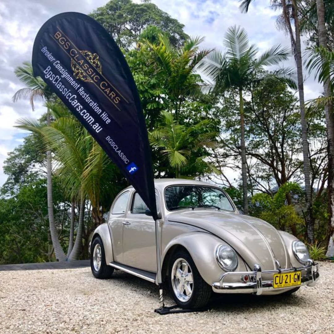 Custom Printed Teardrop Flag for BGS Classic Cars by Flare Shade