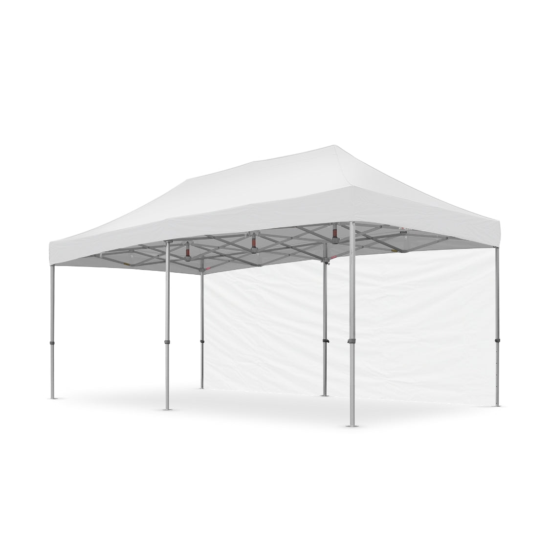 500D PVC Coated Polyester 20ft Plain Canopy Full Wall in White - Flare Shade