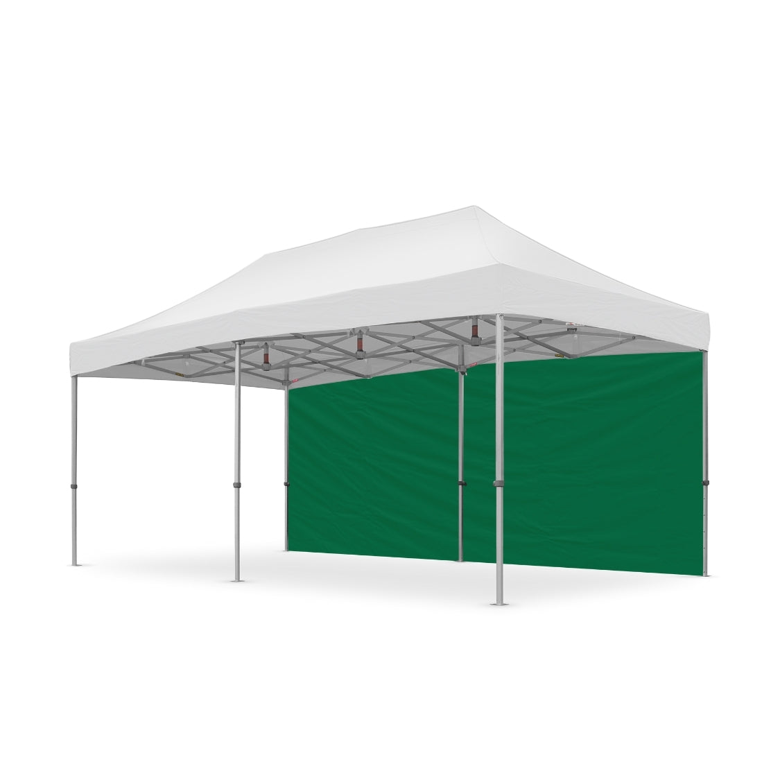 500D PVC Coated Polyester 20ft Plain Canopy Full Wall in Green - Flare Shade