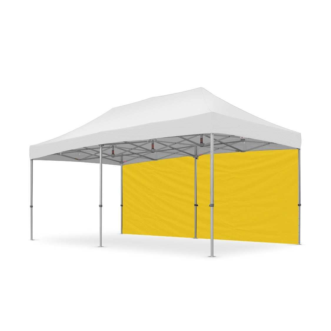 500D PVC Coated Polyester 20ft Plain Canopy Full Wall in Yellow - Flare Shade