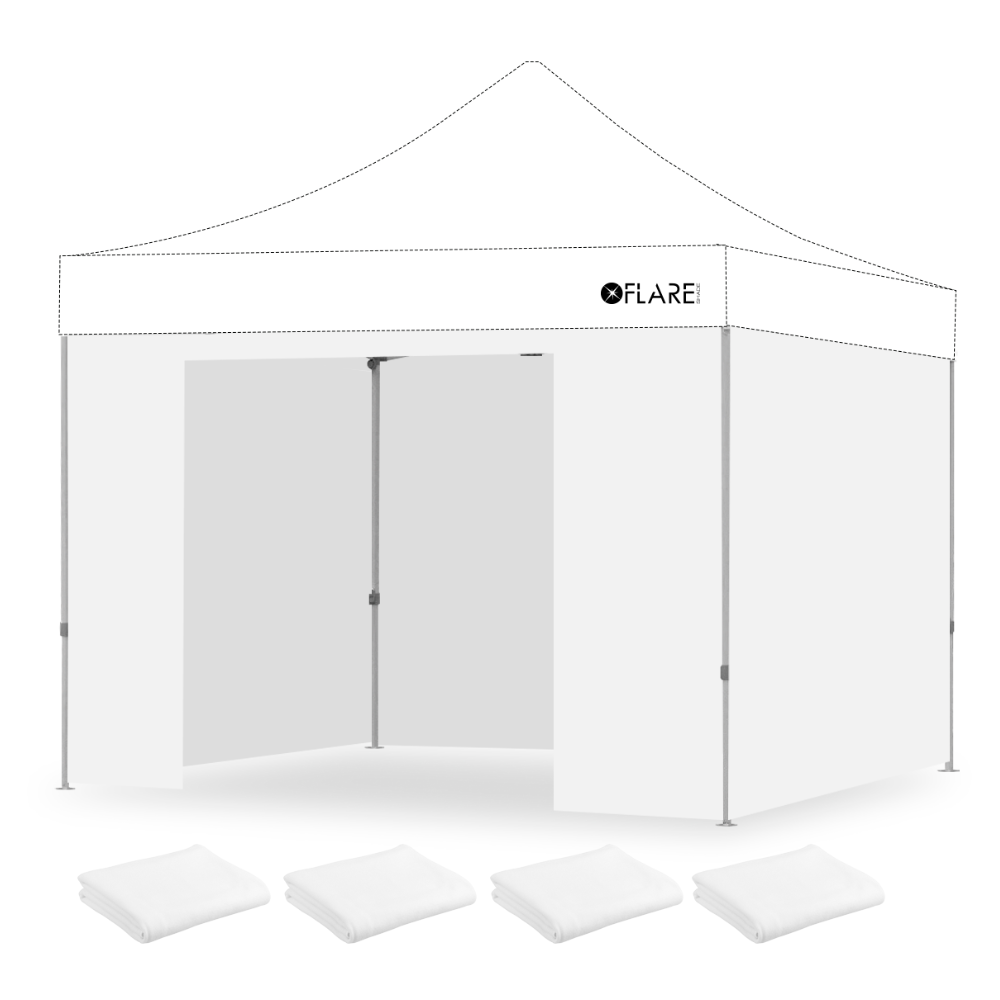 10x10 Wall Kit - X4 X-TREK Canopy Full Walls and Door Walls - White