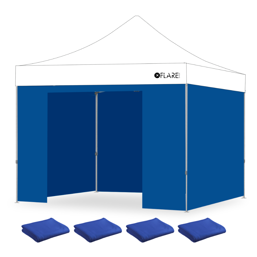 10x10 Wall Kit - X4 X-TREK Canopy Full Walls and Door Walls - Blue
