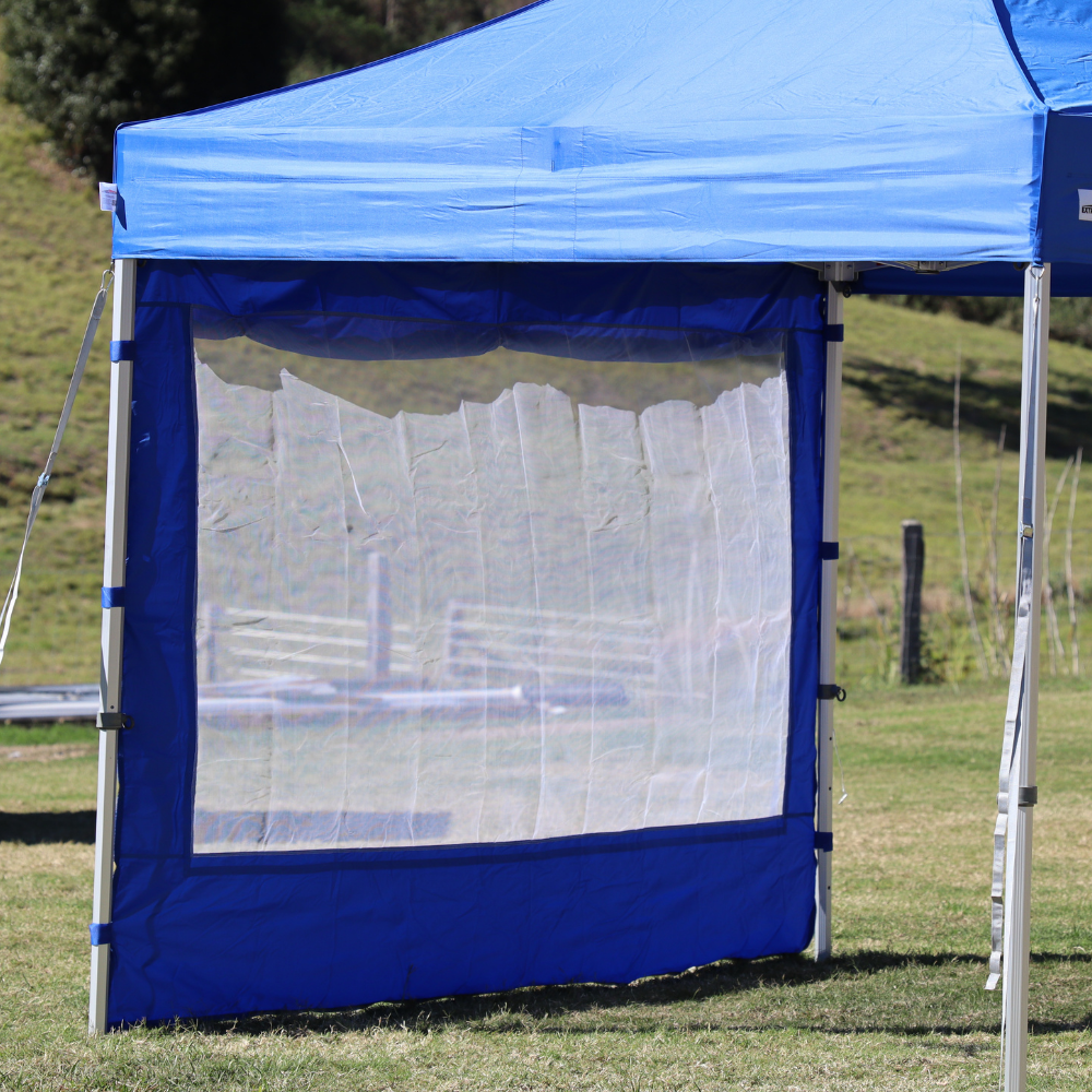 Mesh window wall in a canopy offers ventilation, light, and privacy - Flare Shade
