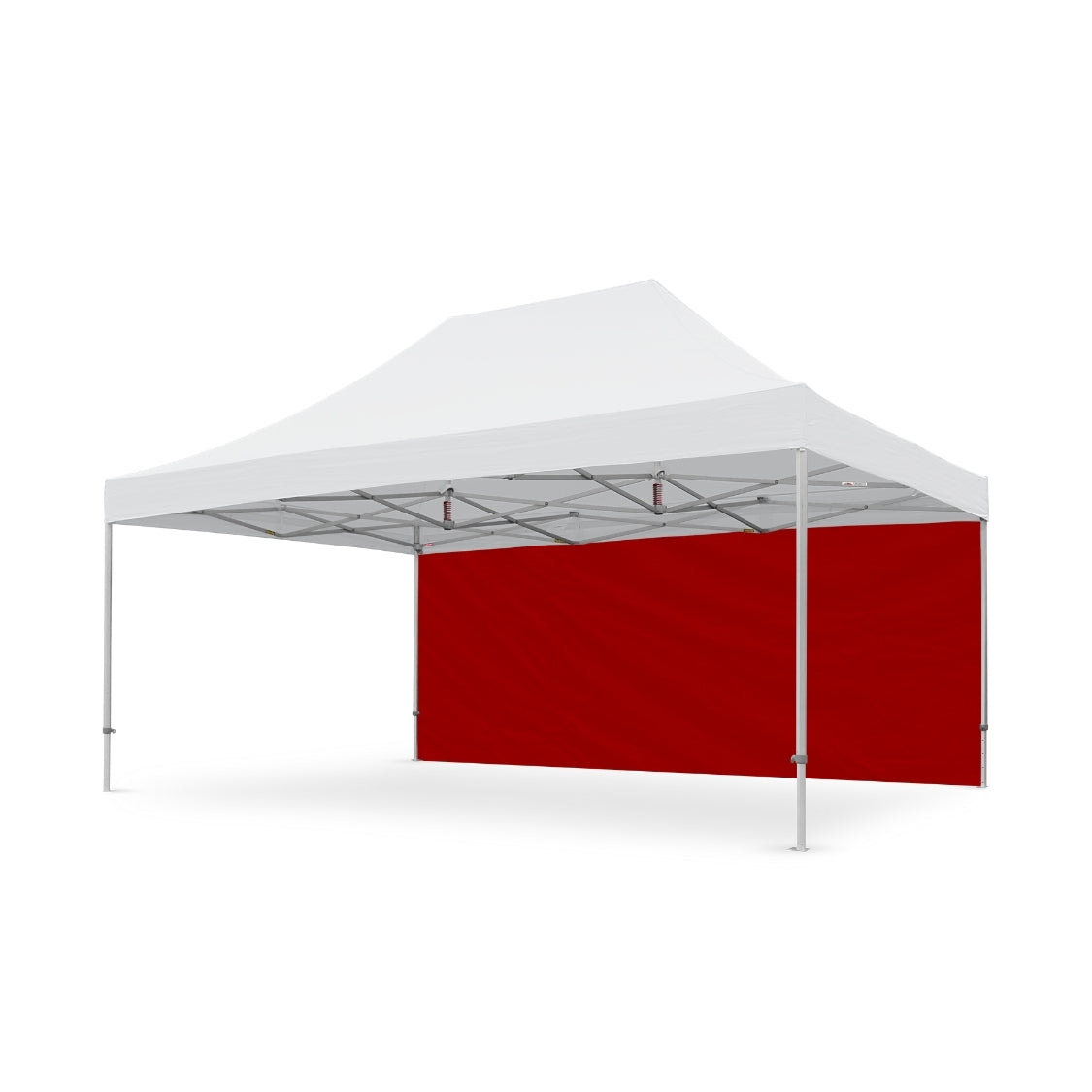 Heavy-Duty Plain 20ft Tec Canopy Full Wall in Red - Flare Shade