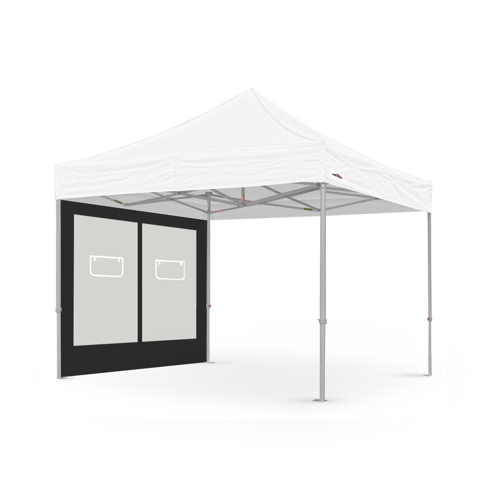 10ft canopy service window wall in black, designed by Flare Shade for outdoor use