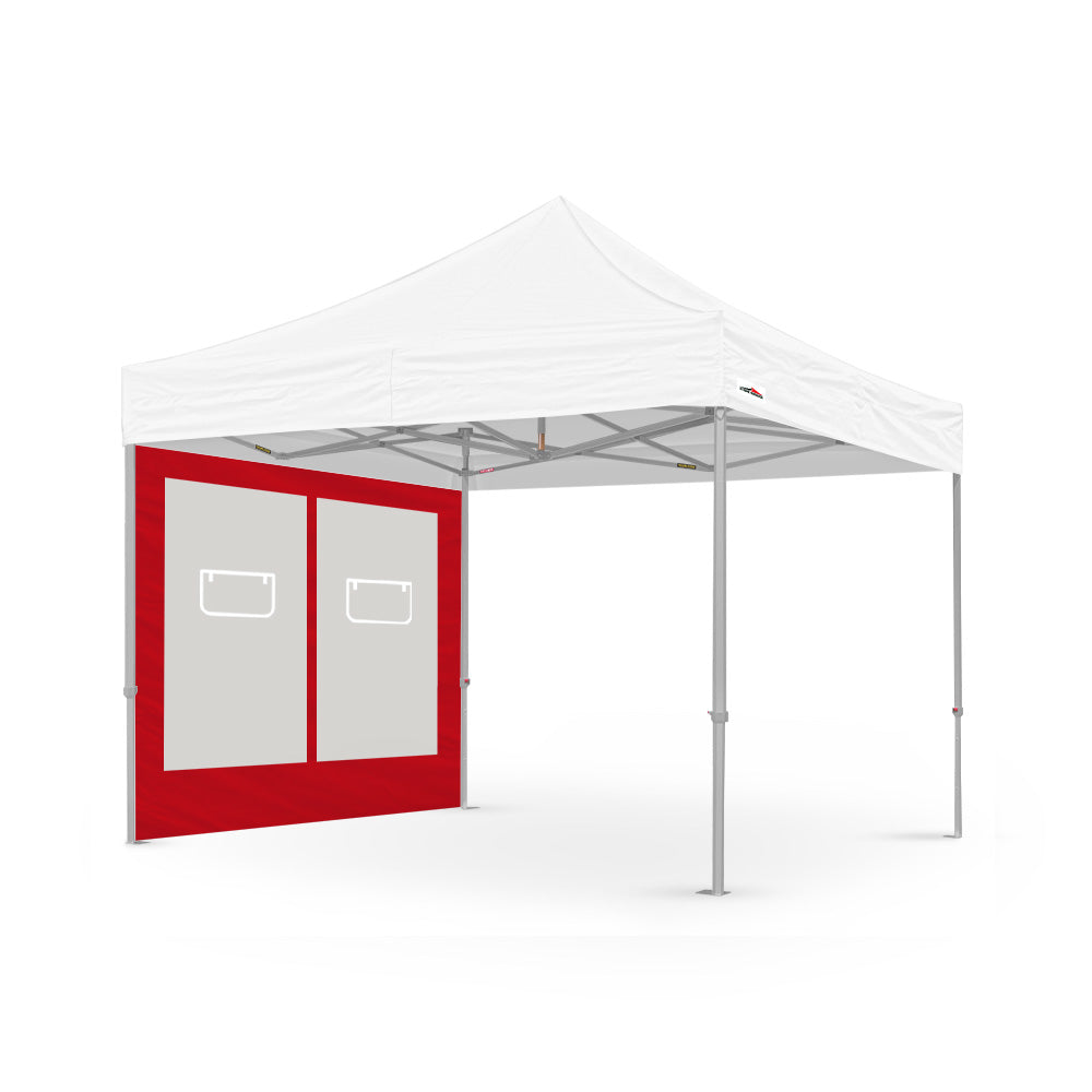 10ft canopy service window wall in red, designed by Flare Shade for outdoor use