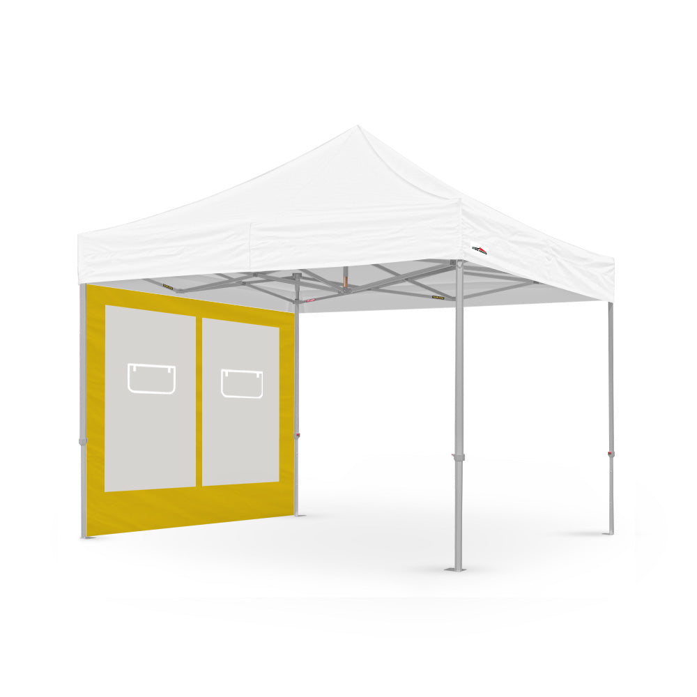 10ft canopy service window wall in yellow, designed by Flare Shade for outdoor use