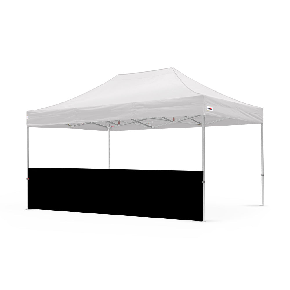 500d pvc polyester 15ft plain canopy half wall in black - Flare Shade
