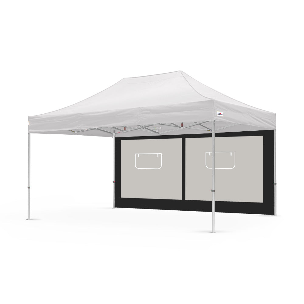 15ft canopy service window wall in black, designed by Flare Shade