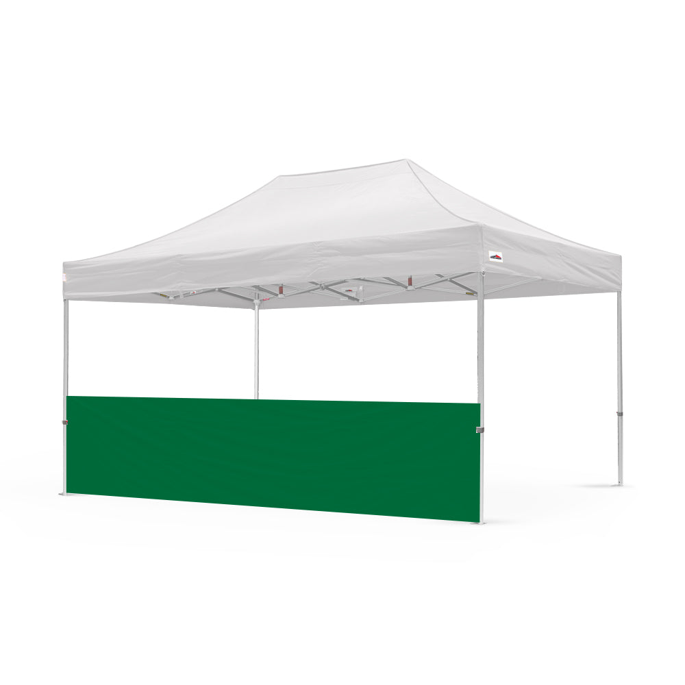 500d pvc polyester 15ft plain canopy half wall in green - Flare Shade