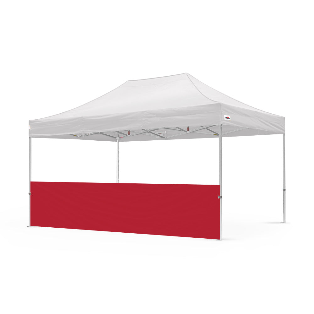 500d pvc polyester 15ft plain canopy half wall in red - Flare Shade