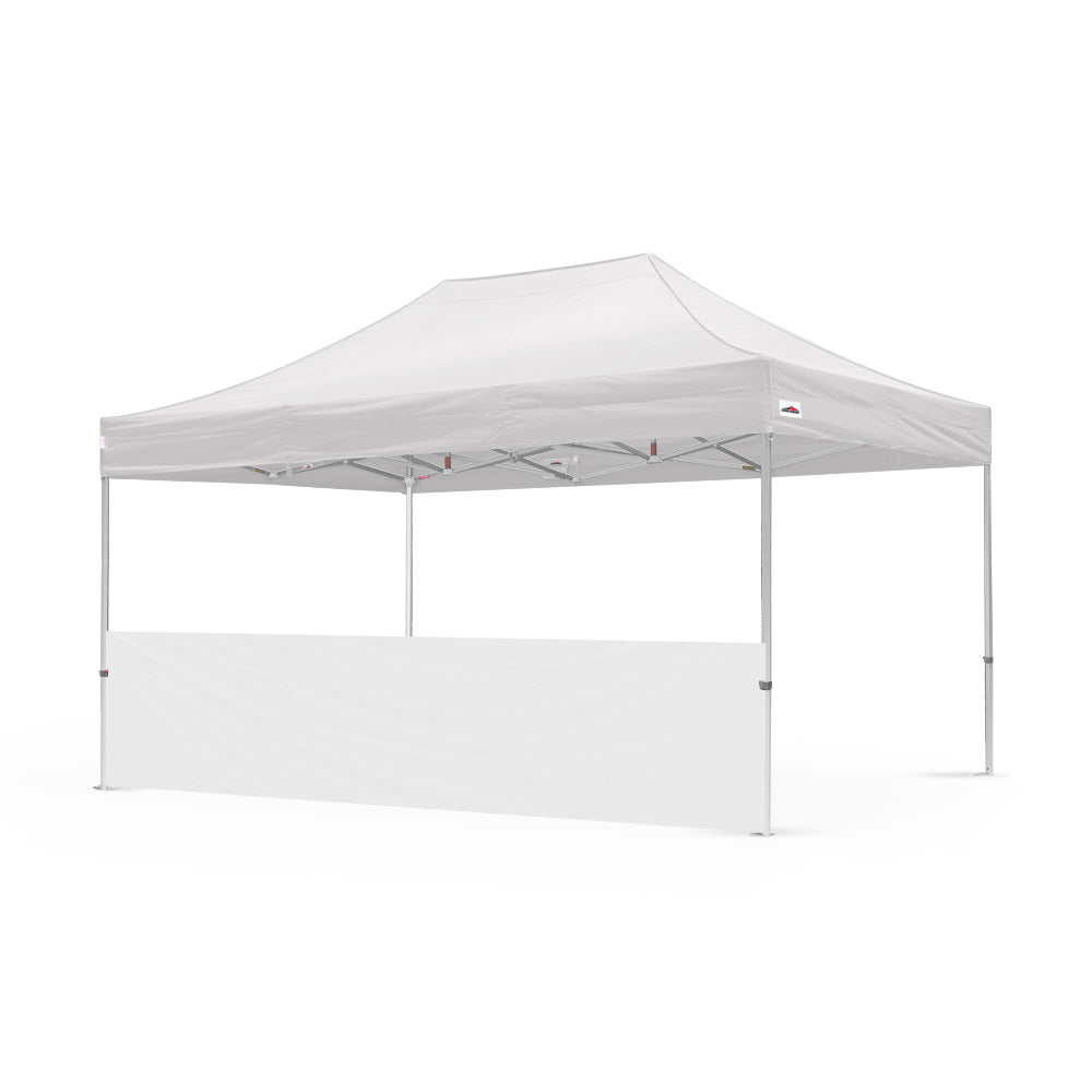 500d pvc polyester 15ft plain canopy half wall in white - Flare Shade
