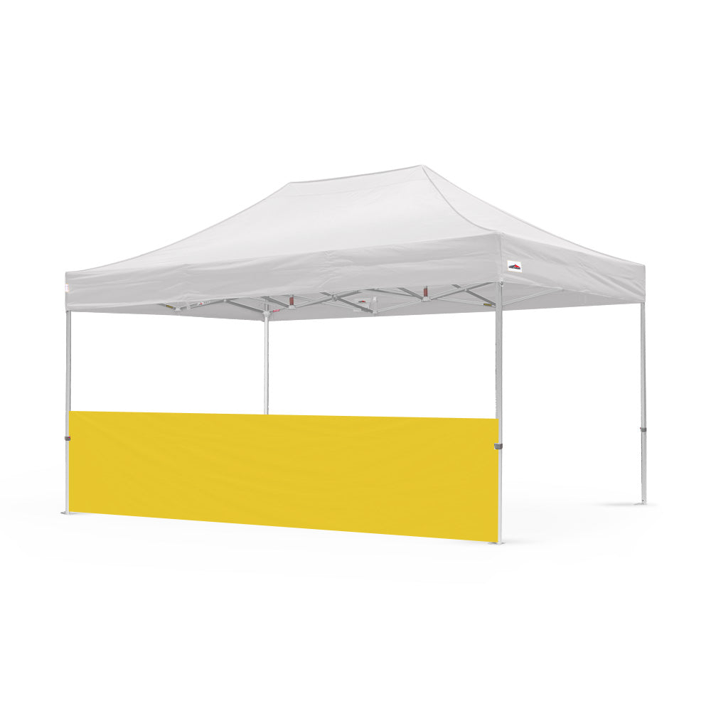 500d pvc polyester 15ft plain canopy half wall in yellow - Flare Shade