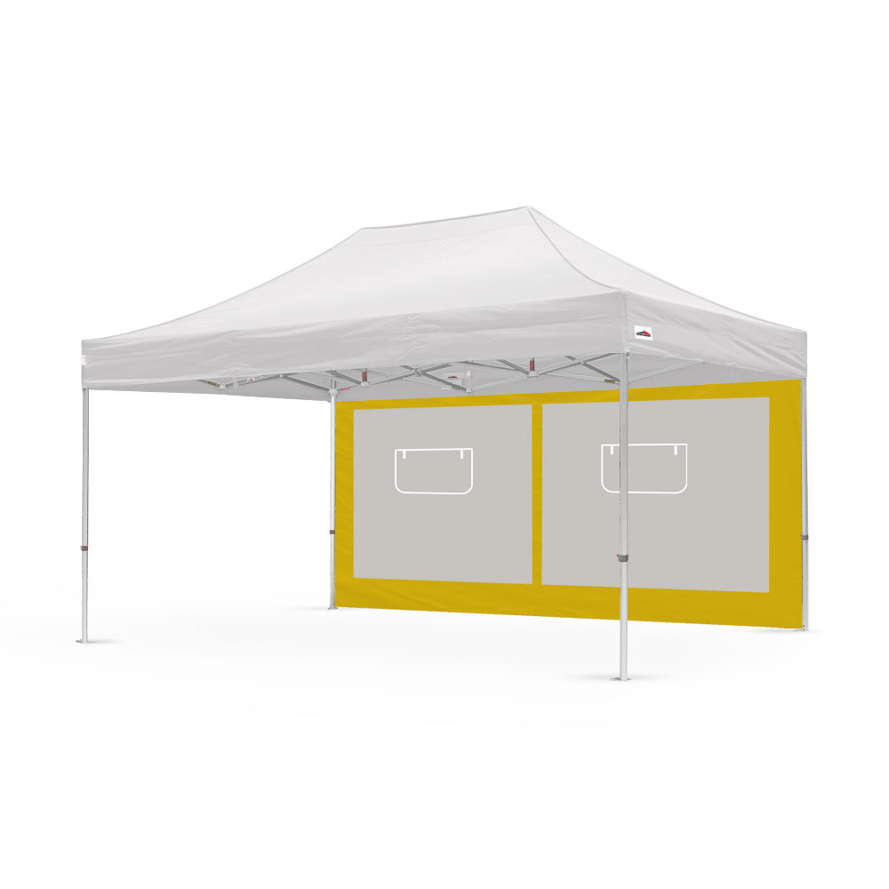 15ft canopy service window wall in yellow, designed by Flare Shade