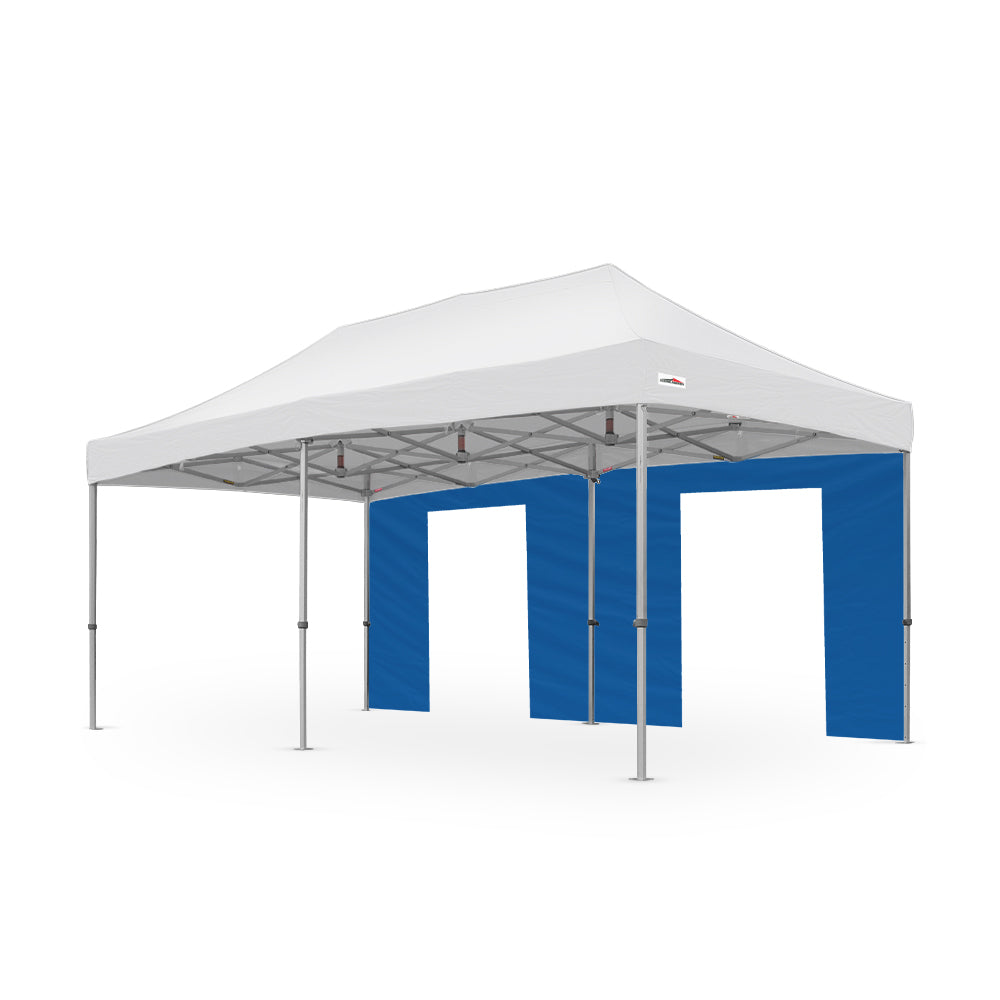 500D PVC Coated Polyester 20ft Plain Canopy Door Wall in Blue - Flare Shade
