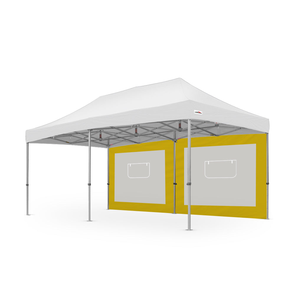 500D PVC Coated Polyester 20ft Plain Canopy Service Window Wall in Yellow - Flare Shade