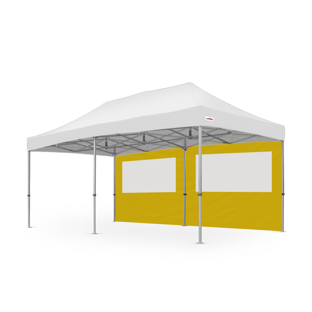 500D PVC Coated Polyester 20ft Plain Canopy PVC Window Wall in Yellow - Flare Shade
