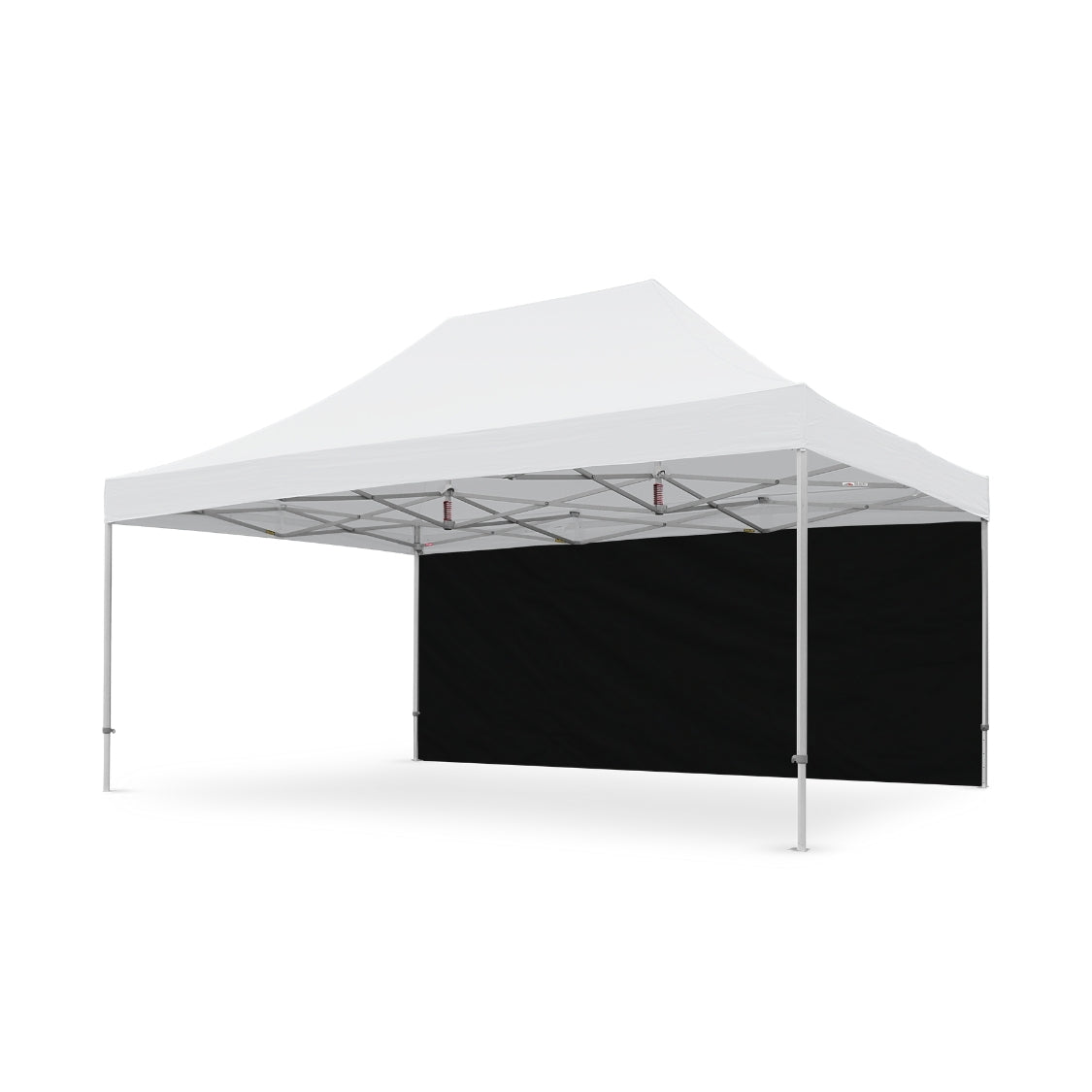 Heavy-Duty Plain 20ft Tec Canopy Full Wall in Black - Flare Shade