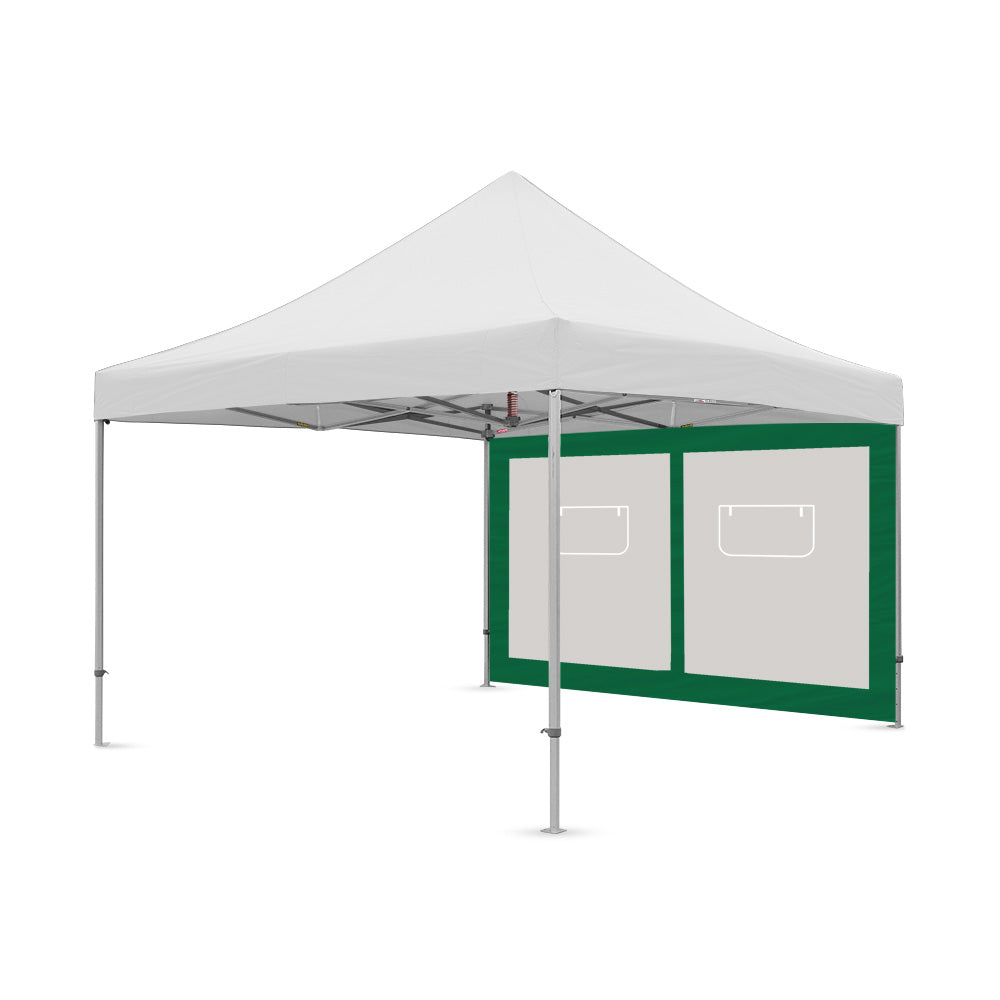 13ft canopy service window wall in green, designed by Flare Shade for outdoor use