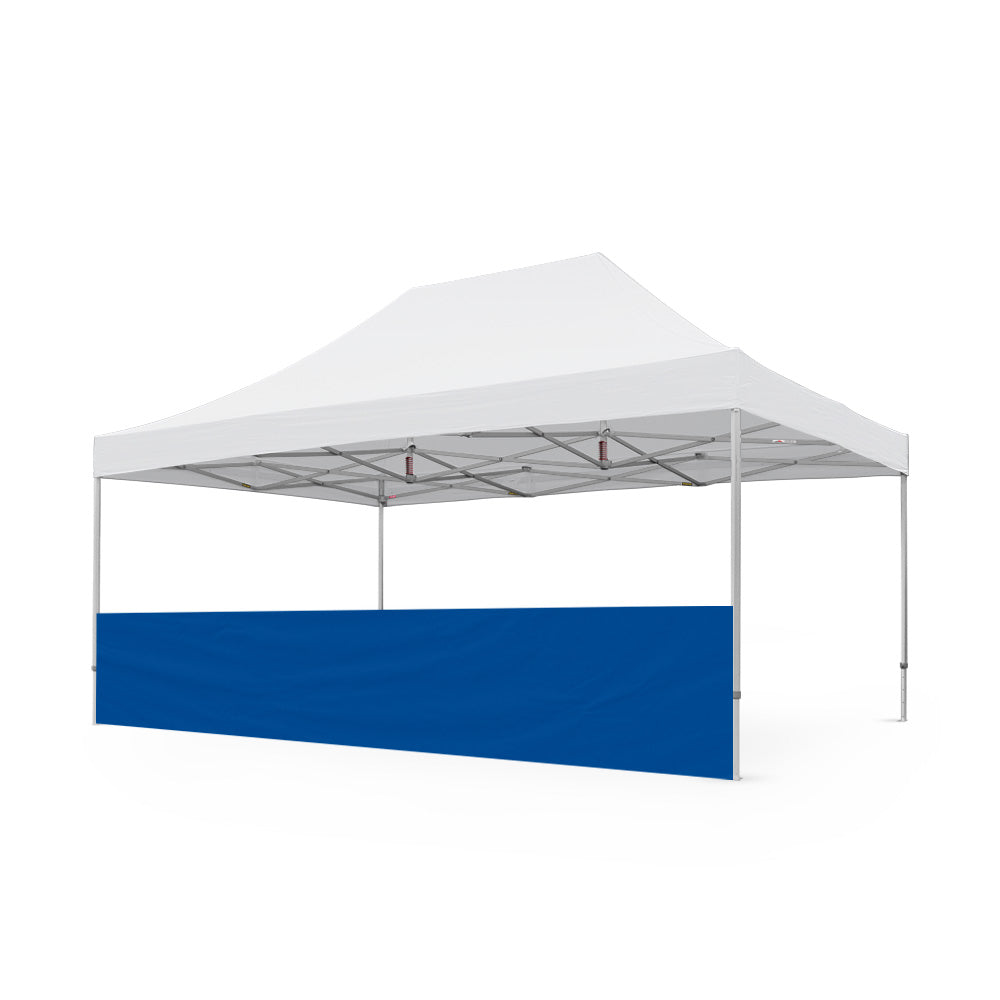 Heavy-Duty Plain 20ft Tec Canopy Half Wall in Blue - Flare Shade