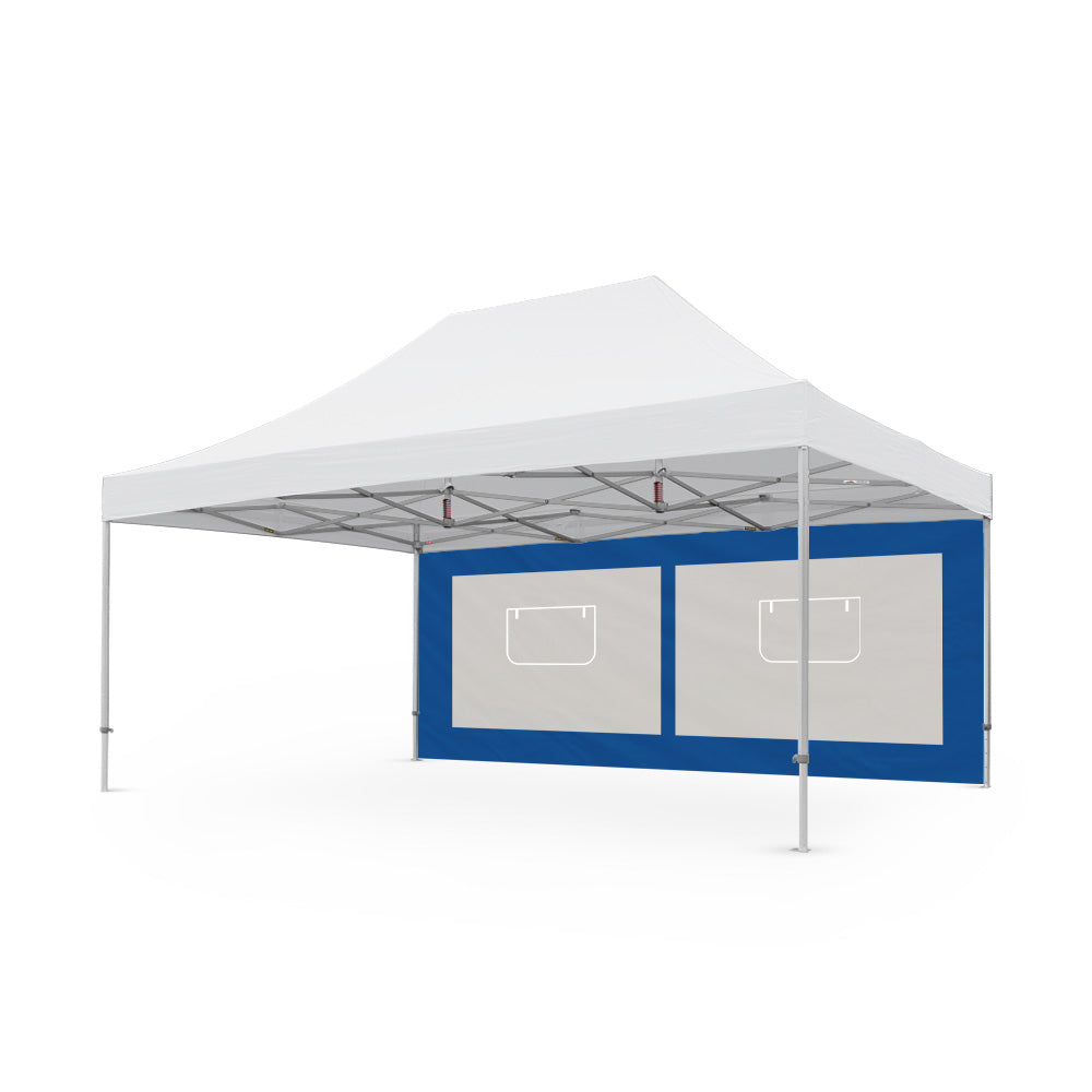 Heavy-Duty Plain 20ft Tec Canopy Service Window Wall in Blue - Flare Shade