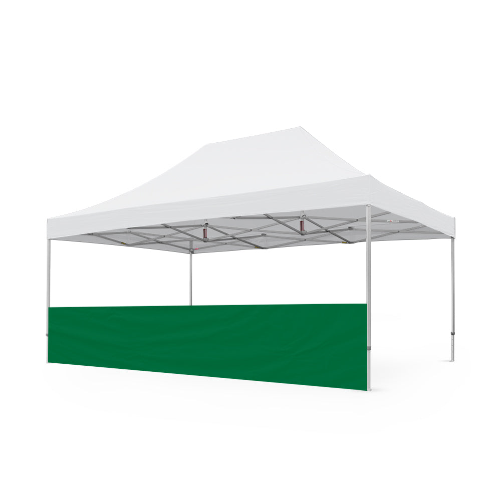 Heavy-Duty Plain 20ft Tec Canopy Half Wall in Green - Flare Shade