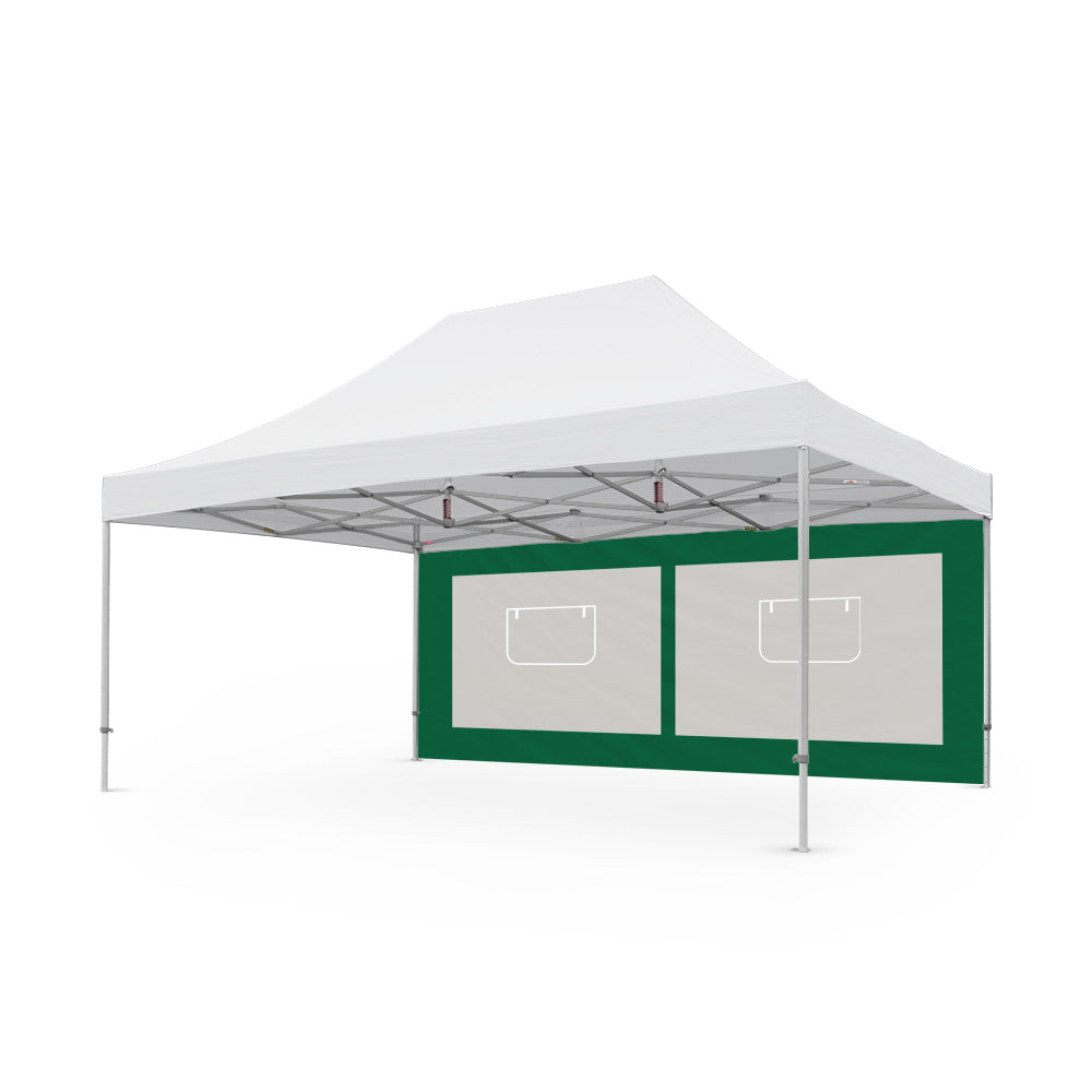 Heavy-Duty Plain 20ft Tec Canopy Service Window Wall in Green - Flare Shade