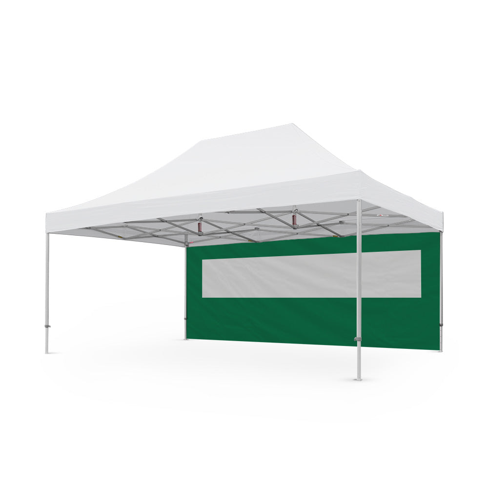 Heavy-Duty Plain 20ft Tec Canopy PVC Window Wall in Green - Flare Shade