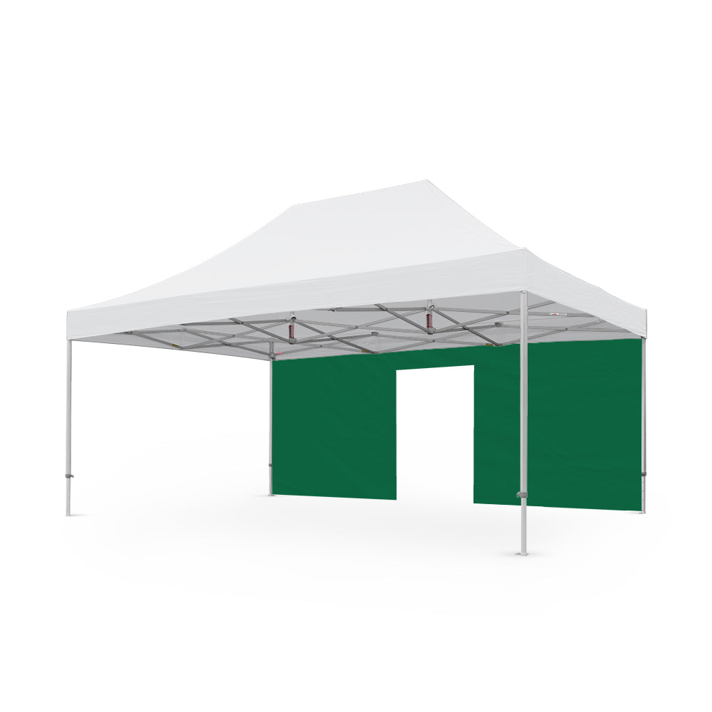 Heavy-Duty Plain 20ft Tec Canopy Door Wall in Green - Flare Shade