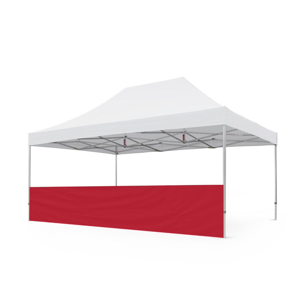 Heavy-Duty Plain 20ft Tec Canopy Half Wall in Red - Flare Shade