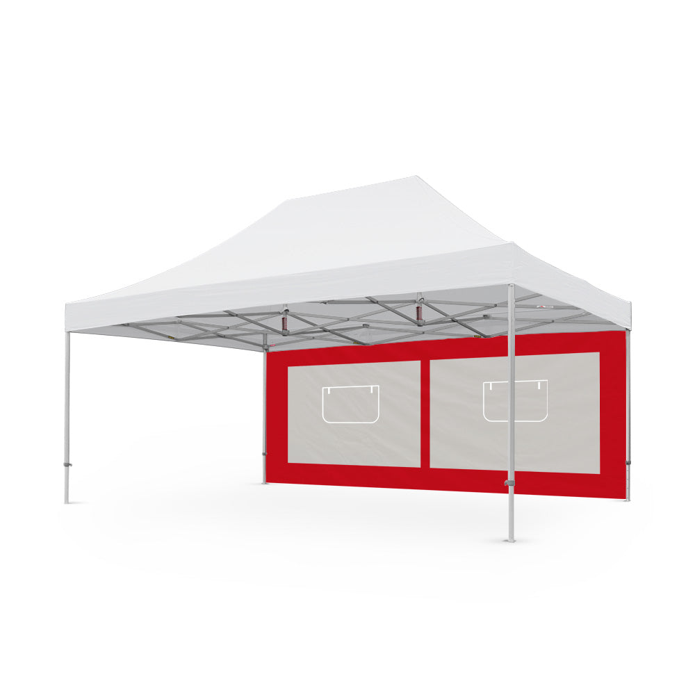 Heavy-Duty Plain 20ft Tec Canopy Service Window Wall in Red - Flare Shade