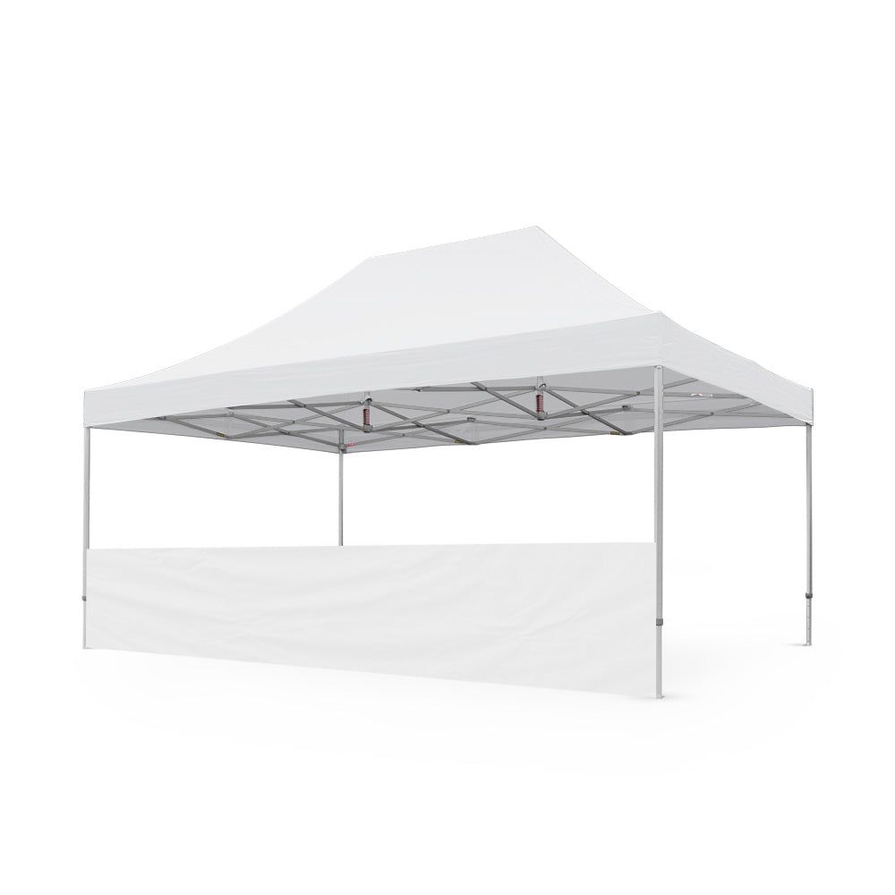 Heavy-Duty Plain 20ft Tec Canopy Half Wall in White - Flare Shade