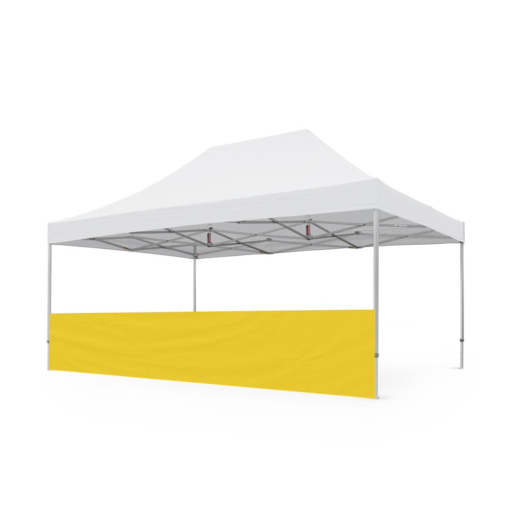 Heavy-Duty Plain 20ft Tec Canopy Half Wall in Yellow - Flare Shade