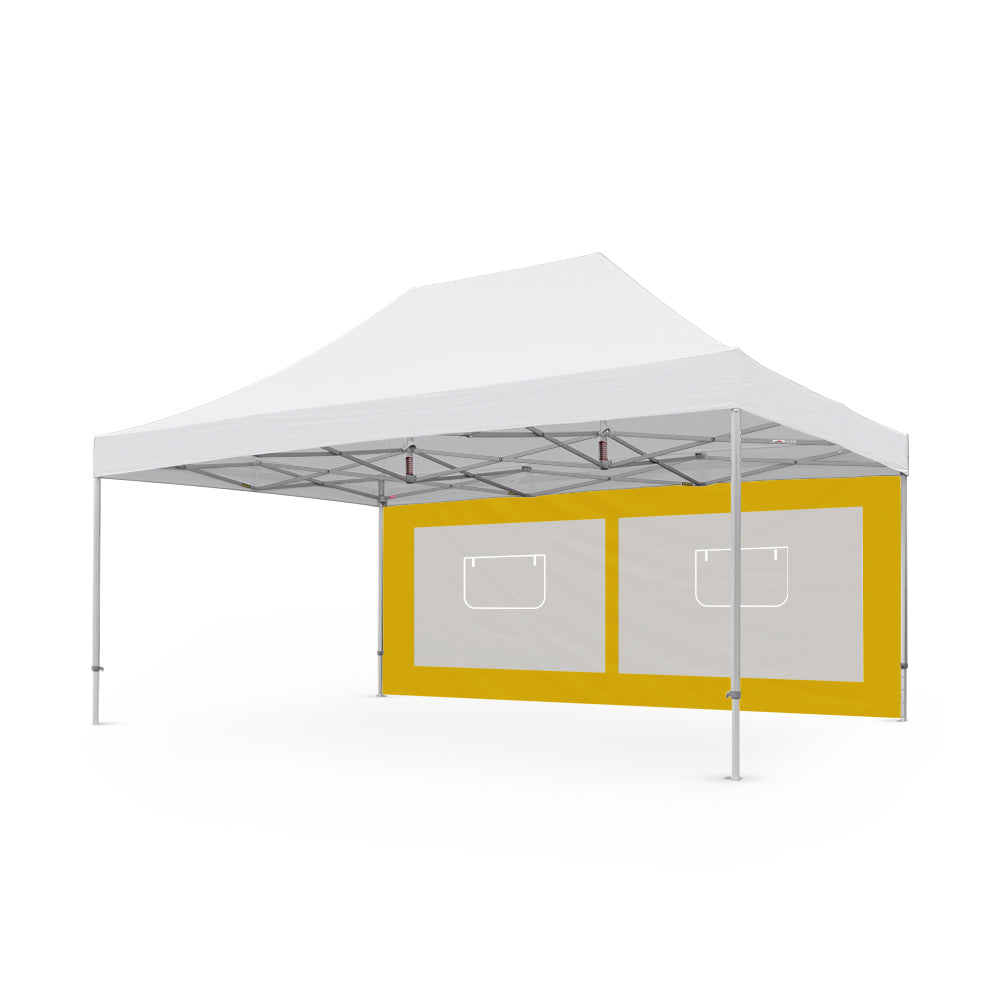 Heavy-Duty Plain 20ft Tec Canopy Service Window Wall in Yellow - Flare Shade