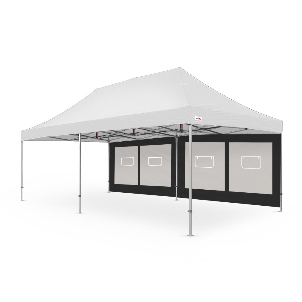 Extra-large plain 26ft canopy service window wall for events - available in black - Flare Shade