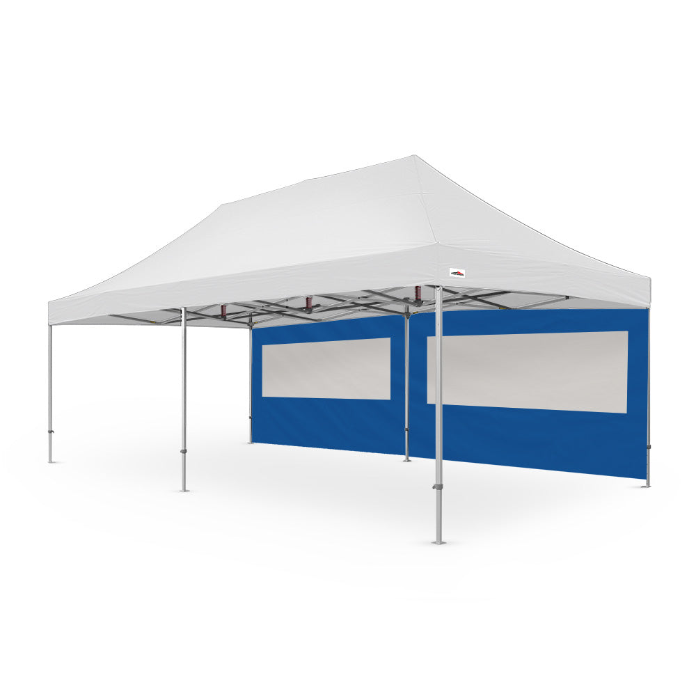 Extra-large plain 26ft canopy pvc window wall for events - available in blue - Flare Shade