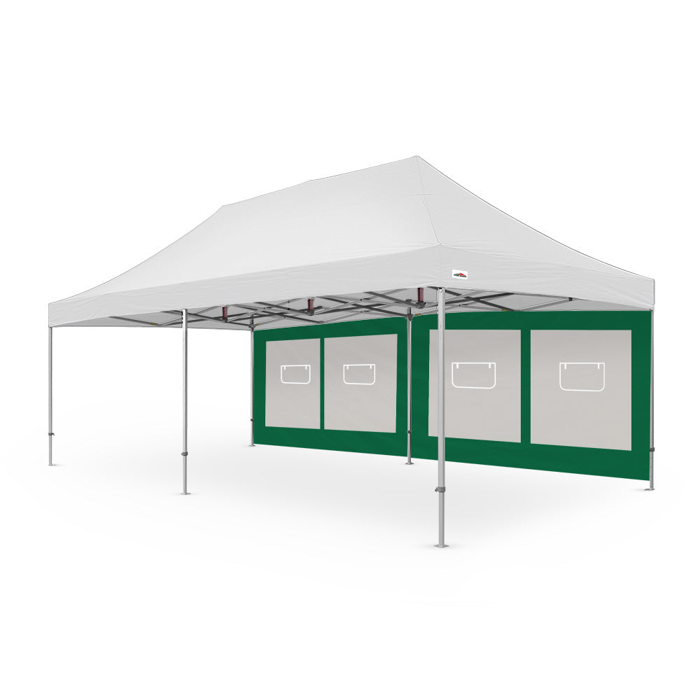 Extra-large plain 26ft canopy service window wall for events - available in green - Flare Shade