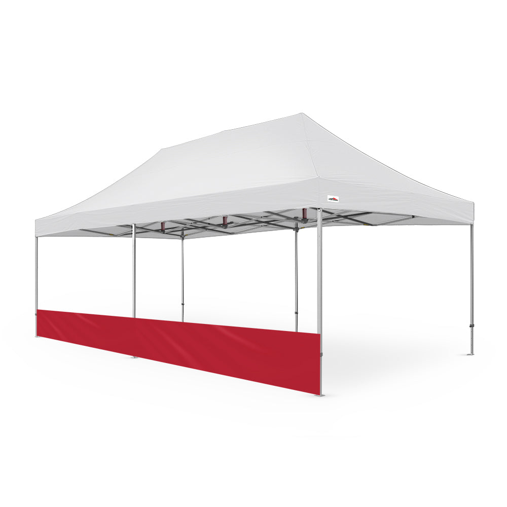Extra-Large Plain 26ft Canopy Half Wall for Events - Available in Red -Flare Shade