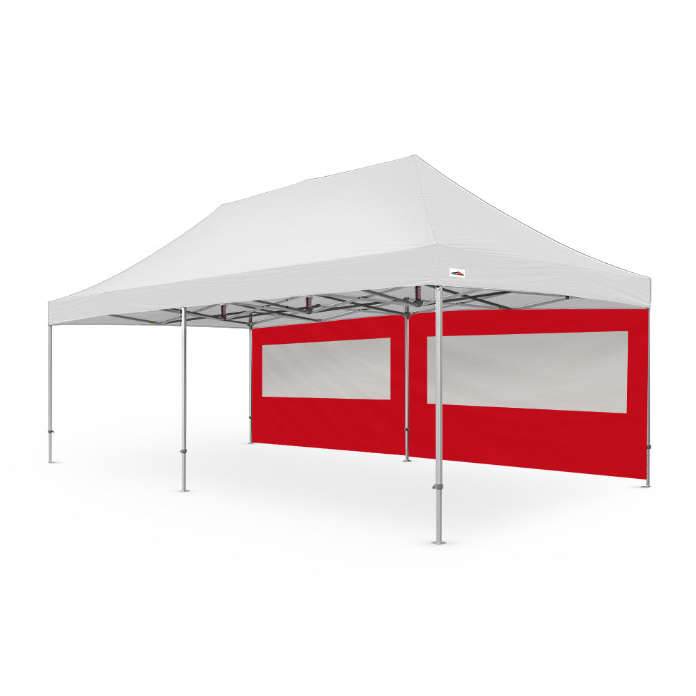 Extra-large plain 26ft canopy pvc window wall for events - available in red - Flare Shade