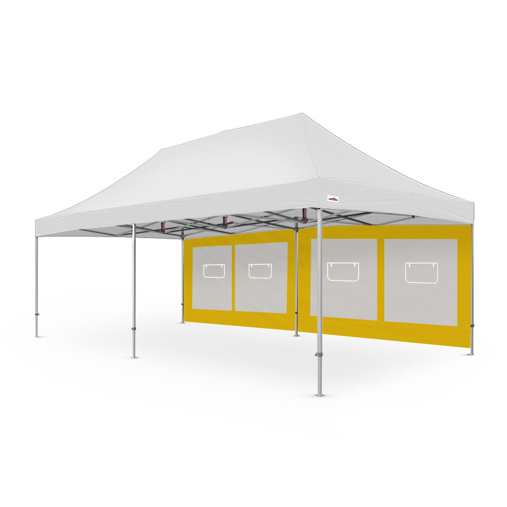 Extra-large plain 26ft canopy service window wall for events - available in yellow - Flare Shade