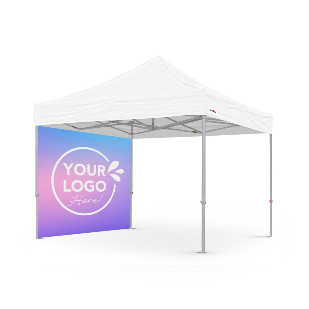10ft printed canopy wall - single sided print with logo - Flare Shade