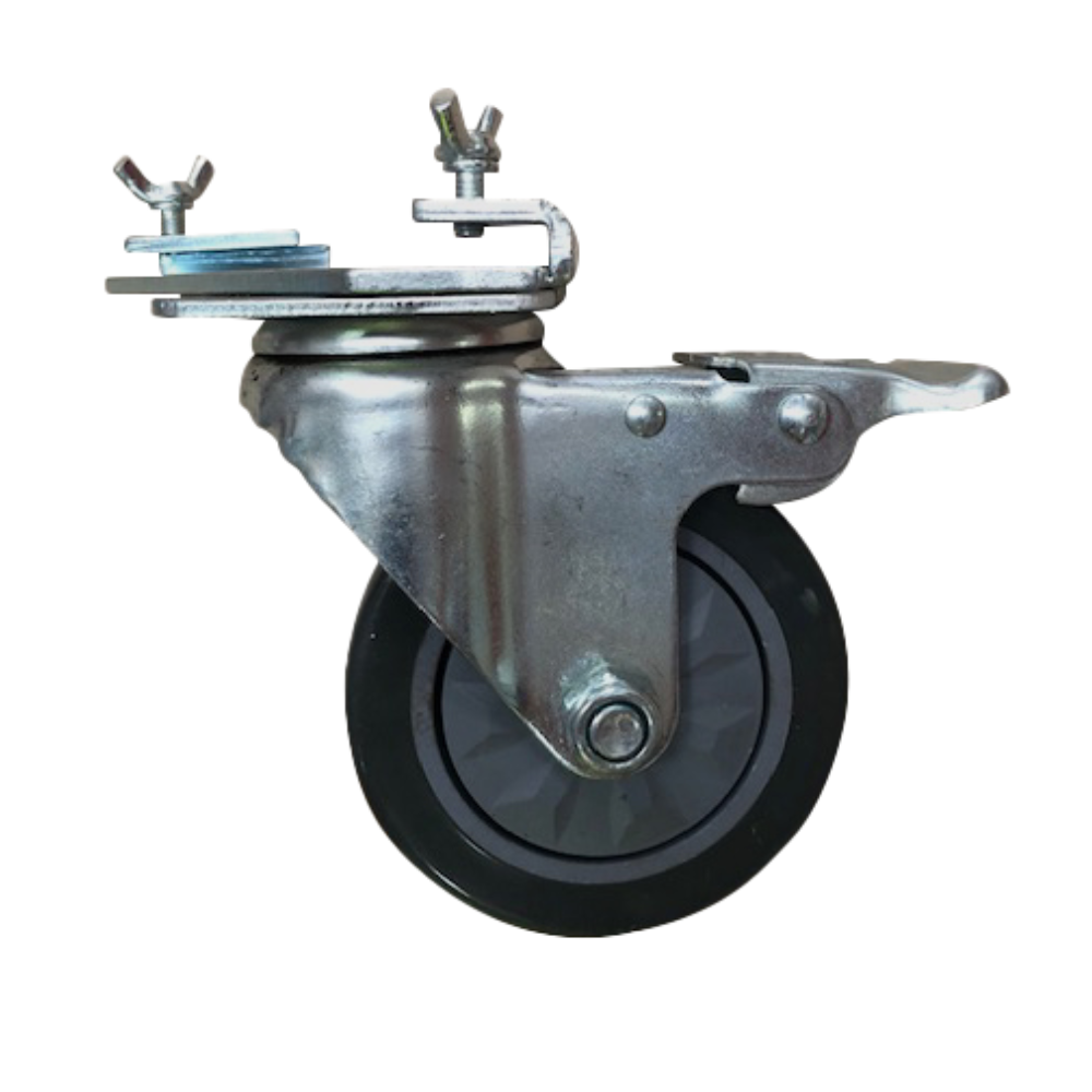 Canopy frame wheels – Attach each canopy leg and securely tighten the wing nut to hold it in place.