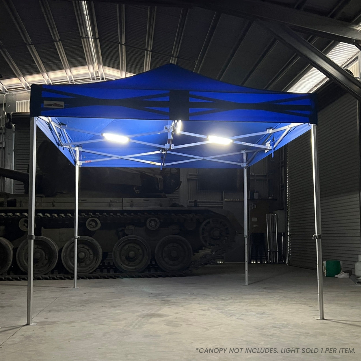 led frame light bar setup in canopy tent - Flare Shade