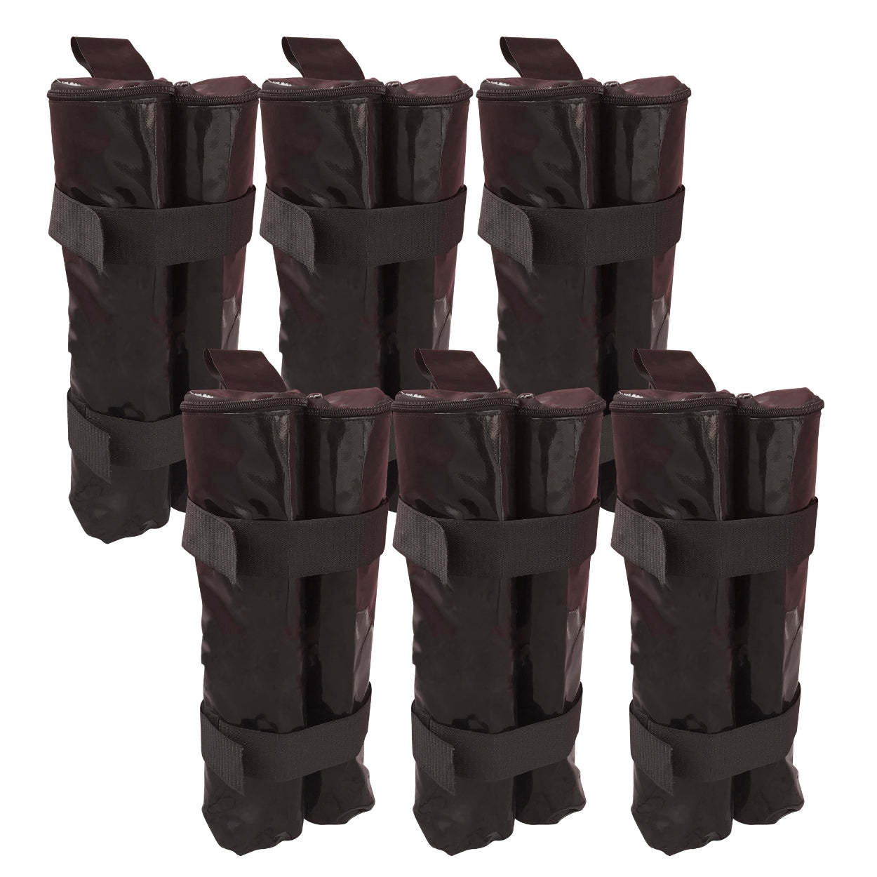 Set of 6 - 33lb Heavy-duty Black PVC Sand Bag Weight for Canopy Tent by Flare Shade