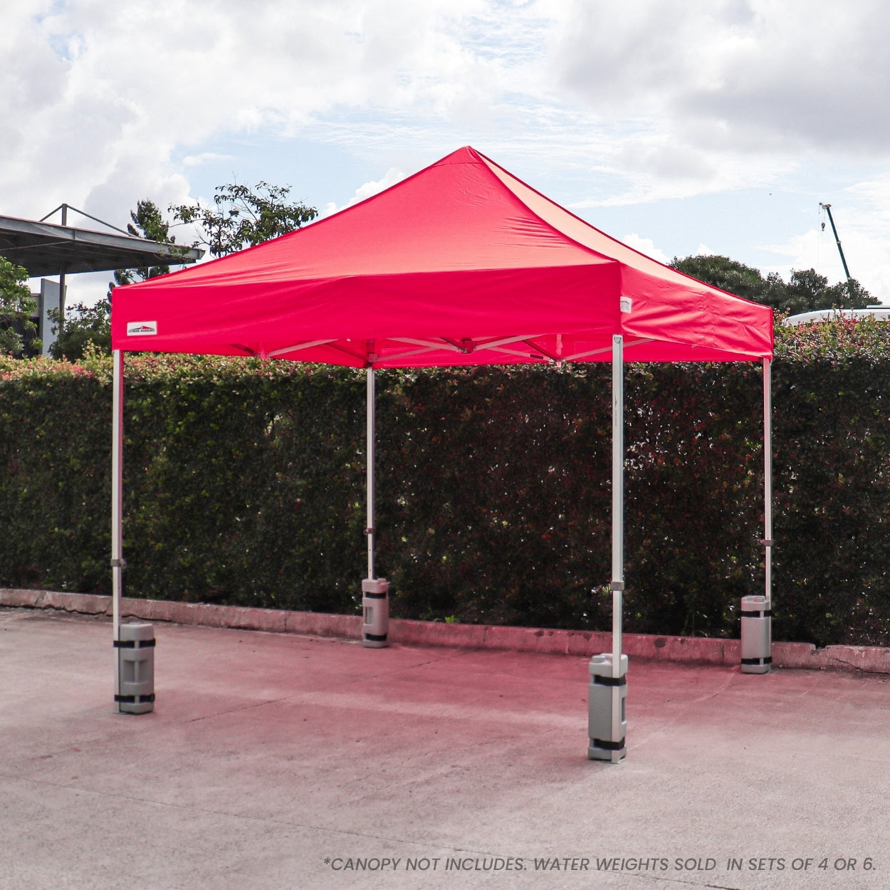 These stackable water weights attach easily to tent legs - Flare Shade.
